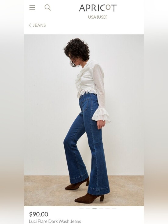 APRICOT Denim - APRICOT Women's Size 26 Regular Dark Blue Flare High-Rise Jeans